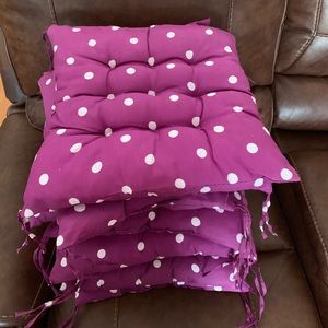 Plum Polka Dot Seat Cushion - Set of 3